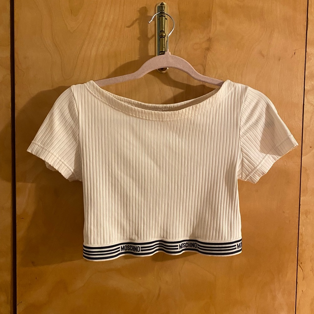 Moschino Ribbed Cropped Top